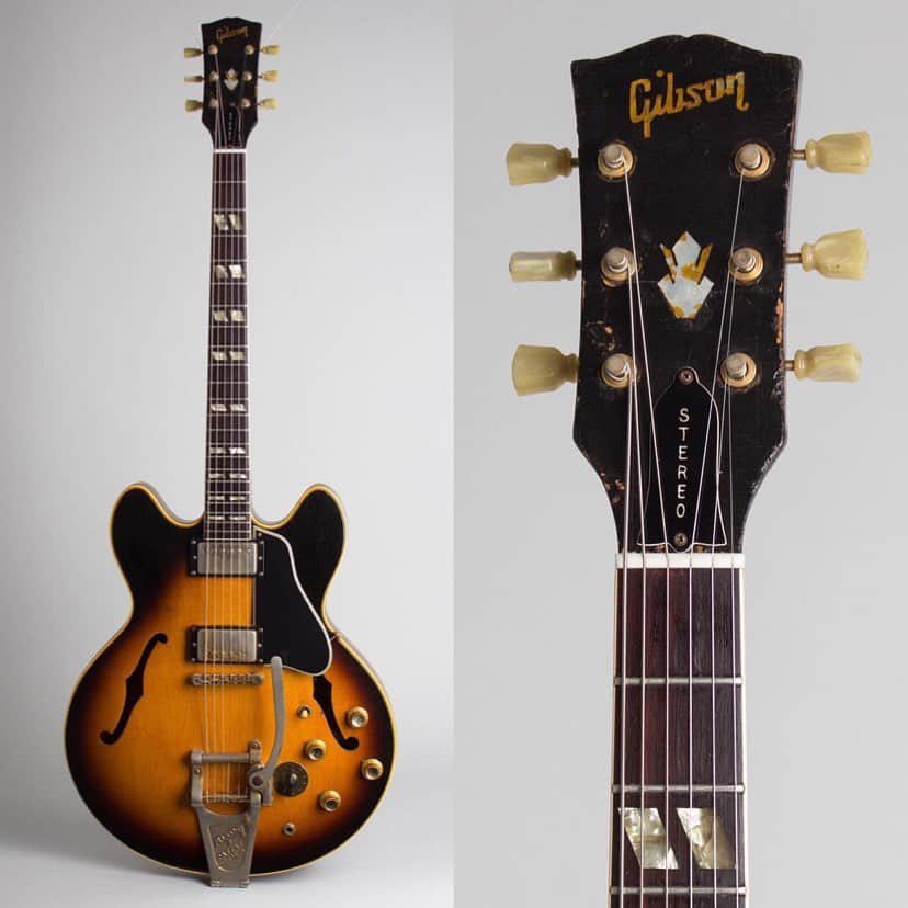 カーキ・キングのインスタグラム：「I've consigned my beautiful 1967 ES 345 in hopes that it will find its way to the one who can use it most. I bought it as a gift to myself on my 25th birthday and have enjoyed every single second with it. It's listed at retrofret.com with more info.   Repost from @retrofret • Just arrived, Kaki King’s @kakigram 1967 Gibson ES-345TD Semi-Hollow Body Electric Guitar in its original black tolex hard shell case! It’s item # 9577 on our website Retrofret.com. Link in our profile.」