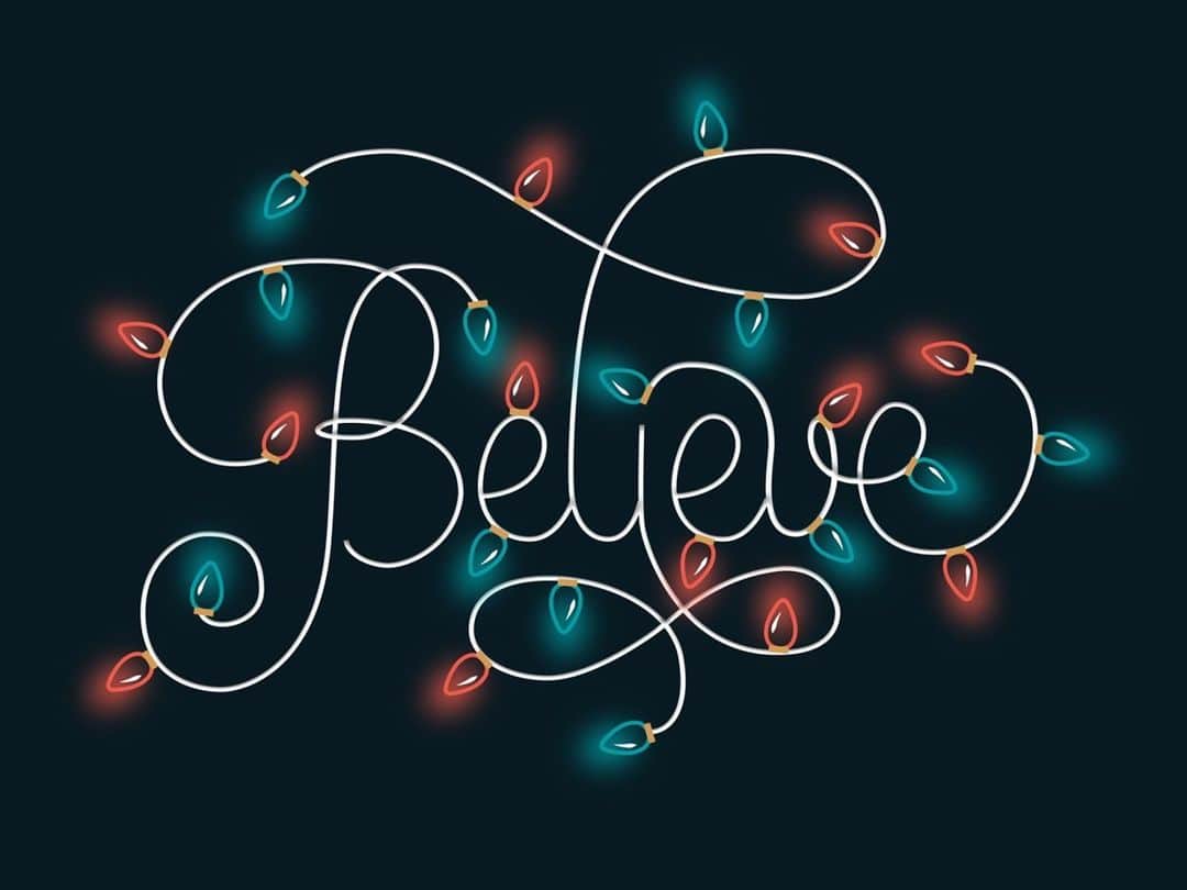 Dribbbleさんのインスタグラム写真 - (DribbbleInstagram)「Believe - lightbulb lettering by Marta Brinchi Giusti ⠀ ⠀ #dribbble #design #lettering #holidays #dribbblers」12月23日 5時47分 - dribbble