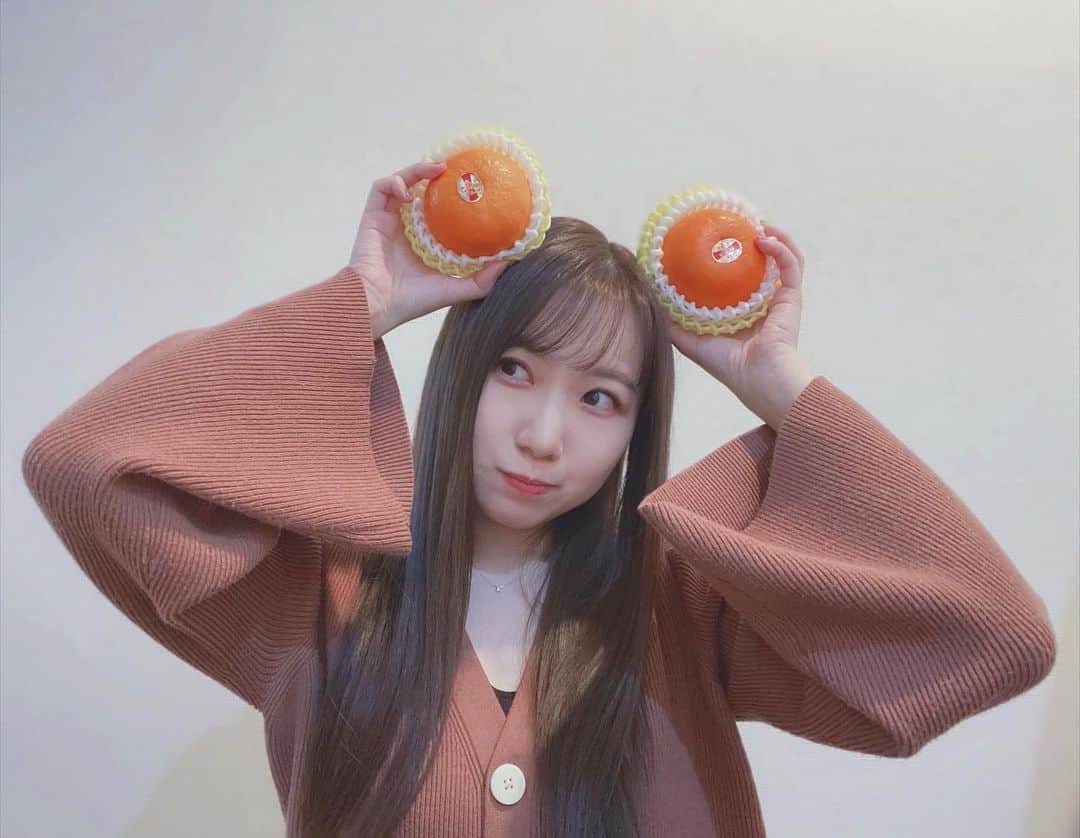 のインスタグラム：「♛﻿ ﻿ 毎年頂く紅まどんな🍊﻿ ﻿  紅まどんながみかん界で1番好き！﻿ ﻿ 松山のおもてなし大使時代に﻿ 初めて食べたんだけど﻿ 食べた時の衝撃忘れないもん😳﻿ ﻿ 愛媛の紅まどんな🍊みなさん是非たべてね🤭﻿ ﻿ ﻿ ﻿ #紅まどんな #愛媛」
