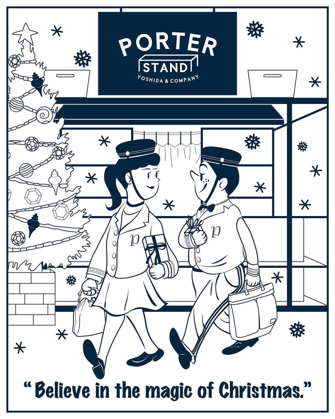 のインスタグラム：「﻿ We wish you a merry Christmas!!﻿ ﻿ #yoshidakaban #porter #luggagelabel #madeinjapan #japan #porterflagshipstore #porterstand #porterexchage #kurachikabyporter #potr #porterkorea #merrychristmas #christmas #xmas #present #gift #happyholidays #吉田カバン #ポーター #クリスマス #プレゼント #ギフト」