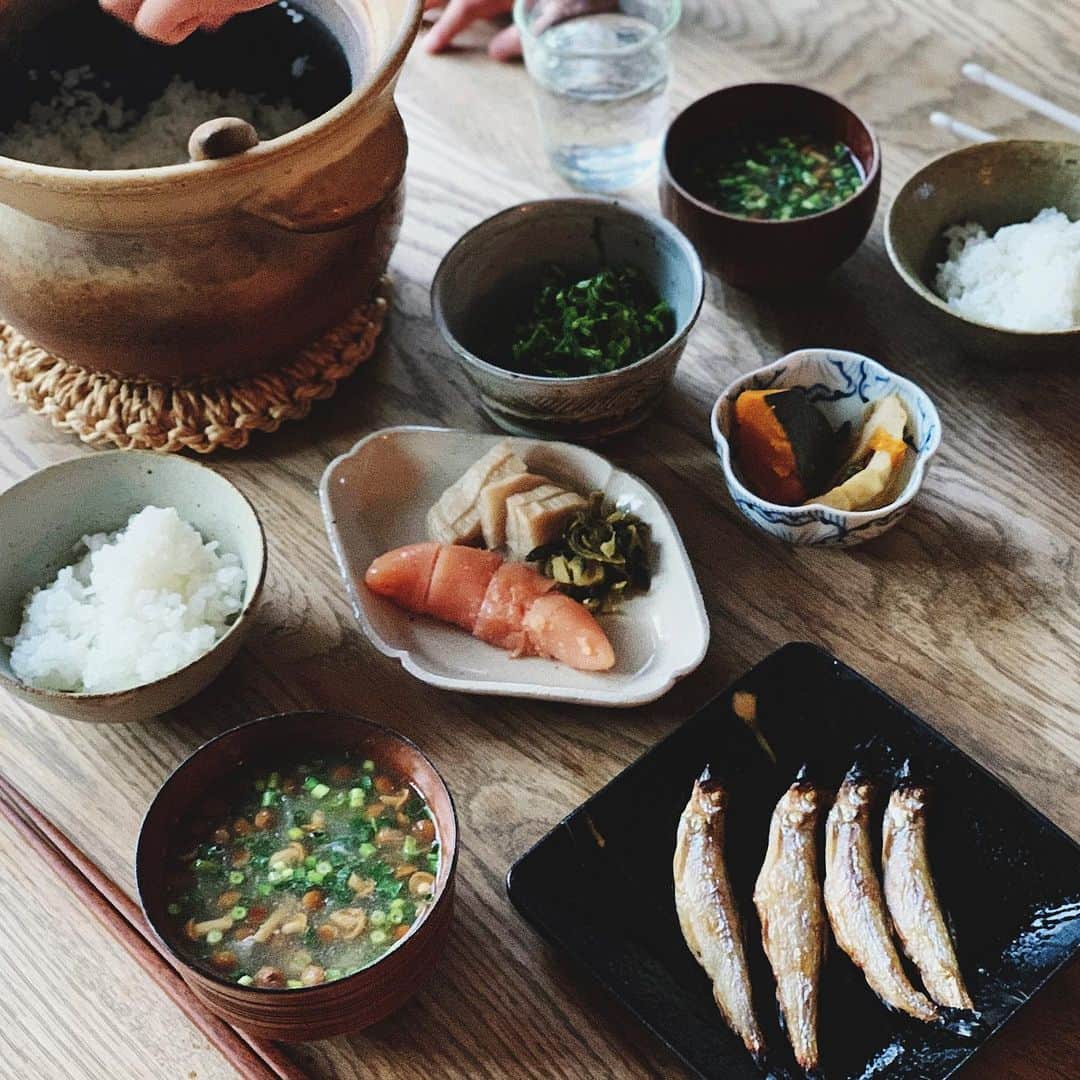 宇藤えみのインスタグラム：「いただきま〜す #暮らし#日本のごはん#食と器」
