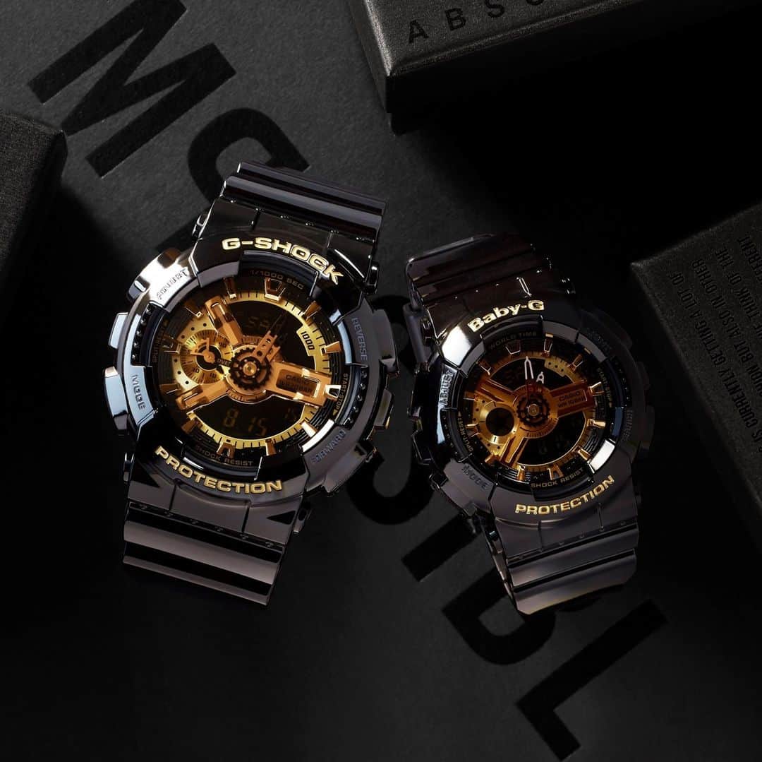 G-SHOCKさんのインスタグラム写真 - (G-SHOCKInstagram)「Black × Gold Series  無骨でありながらエレガントな雰囲気を併せ持つBlack × Gold Series。煌びやかなゴールドが2人で過ごすホリデーシーズンを袖口で彩ります。  Introducing a pair model from the Black × Gold Series that has a rugged yet elegant design. The dazzling gold coloring on his and her wrists decorate this holiday season.  GA-110GB-1AJF(G-SHOCK) BA-110-1AJF(BABY-G)  #g_shock #baby_g #ga110 #ba110 #pairmodel #watchoftheday」12月23日 17時00分 - gshock_jp