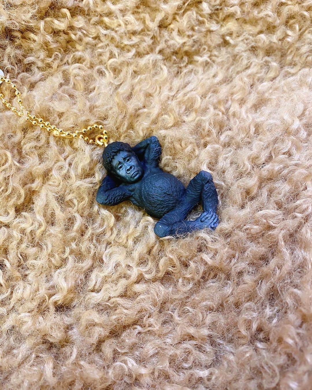 イアリサのインスタグラム：「子ゴリラの浜ちゃん🦍 お気に入りすぎて当てた時握りしめて帰った！可愛い。 . #今の私の宝物」
