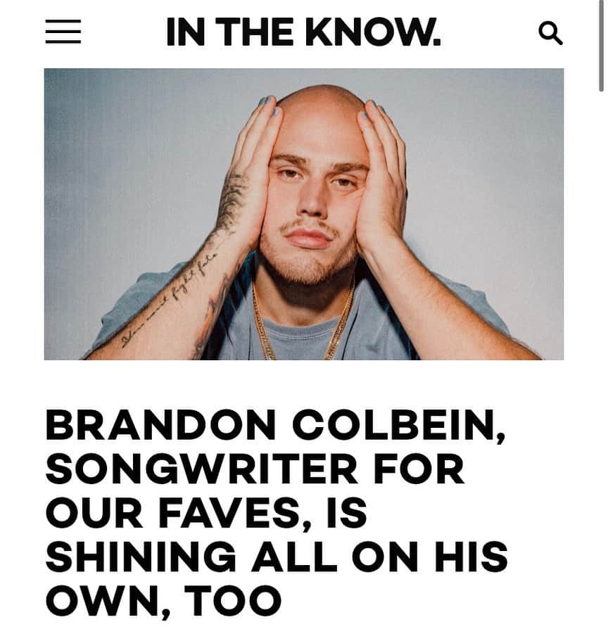 ブランドン・シェイアのインスタグラム：「I’m not gonna lie, this is one of the most beautiful write ups I have ever seen about me. Thank you @watchintheknow & @jon_ali for giving me this opportunity. If y’all have a second & want to learn a little more about me & the music I write click the link in my bio.」
