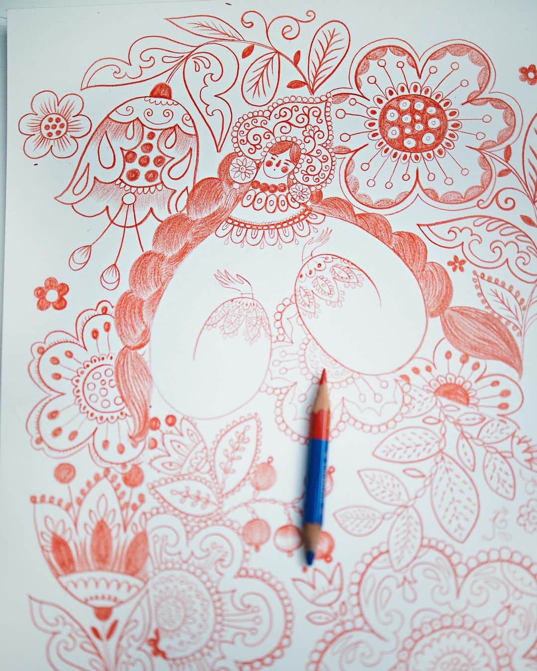 Dinara Mirtalipovaのインスタグラム：「This little pencil is my most hardworking soldier, following me everywhere, always in my pocket, ready to tame my procrastinator self. This pencil drawing was from last night, when I told myself, “ok, five more minutes of doodling and I gotta sleep”. But in reality it took me another hour and a half before I stopped 😬 #procrastination #mirdinara #mirdinararedpencil」