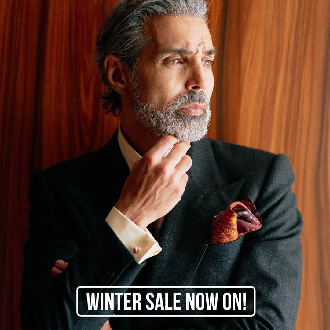 のインスタグラム：「Our winter sale is now on, with you up to 40% of on our shop from hankies to suits. Click and collect available on check out.」