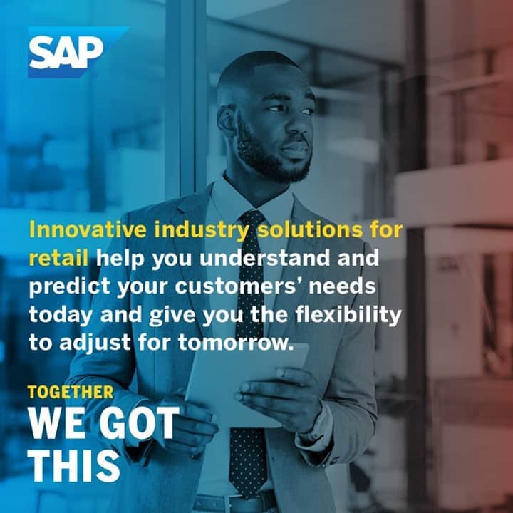 SAPのインスタグラム：「Give shoppers and consumers the products and personalized shopping experiences they want. Experience @sap_retail: sap.com/retail #TogetherWeGotThis」