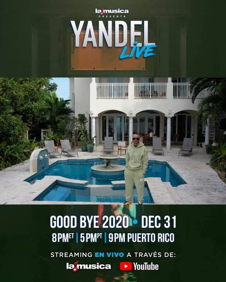 ヤンデルのインスタグラム：「Parte de los ensayos para el #YandelGoodBye2020 no te lo puedes perder, totalmente gratis! Este 12/31 en vivo por @lamusica #lamusicaapp y mi canal de @Youtube (no olvides suscribirte y activar la campa)」