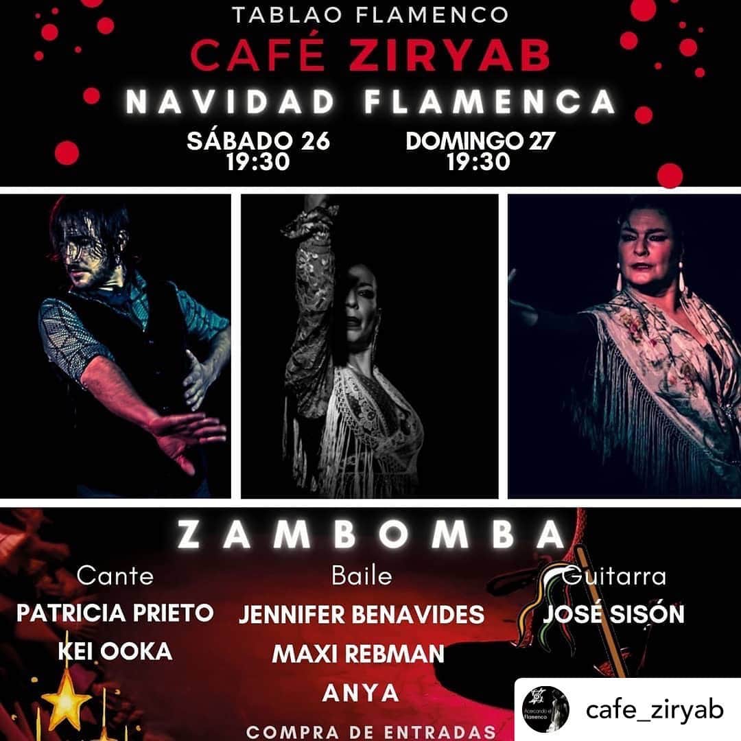 DeFlamenco.comのインスタグラム：「Flamenco en Navidad! Madrid  ⬇️⬇️⬇️⬇️⬇️⬇️⬇️⬇️⬇️⬇️  Posted @withregram • @cafe_ziryab #sostablaosflamencos #culturasegura  #flamencoenmadrid #madrid  #cantarbailartocar  #navidad2020」
