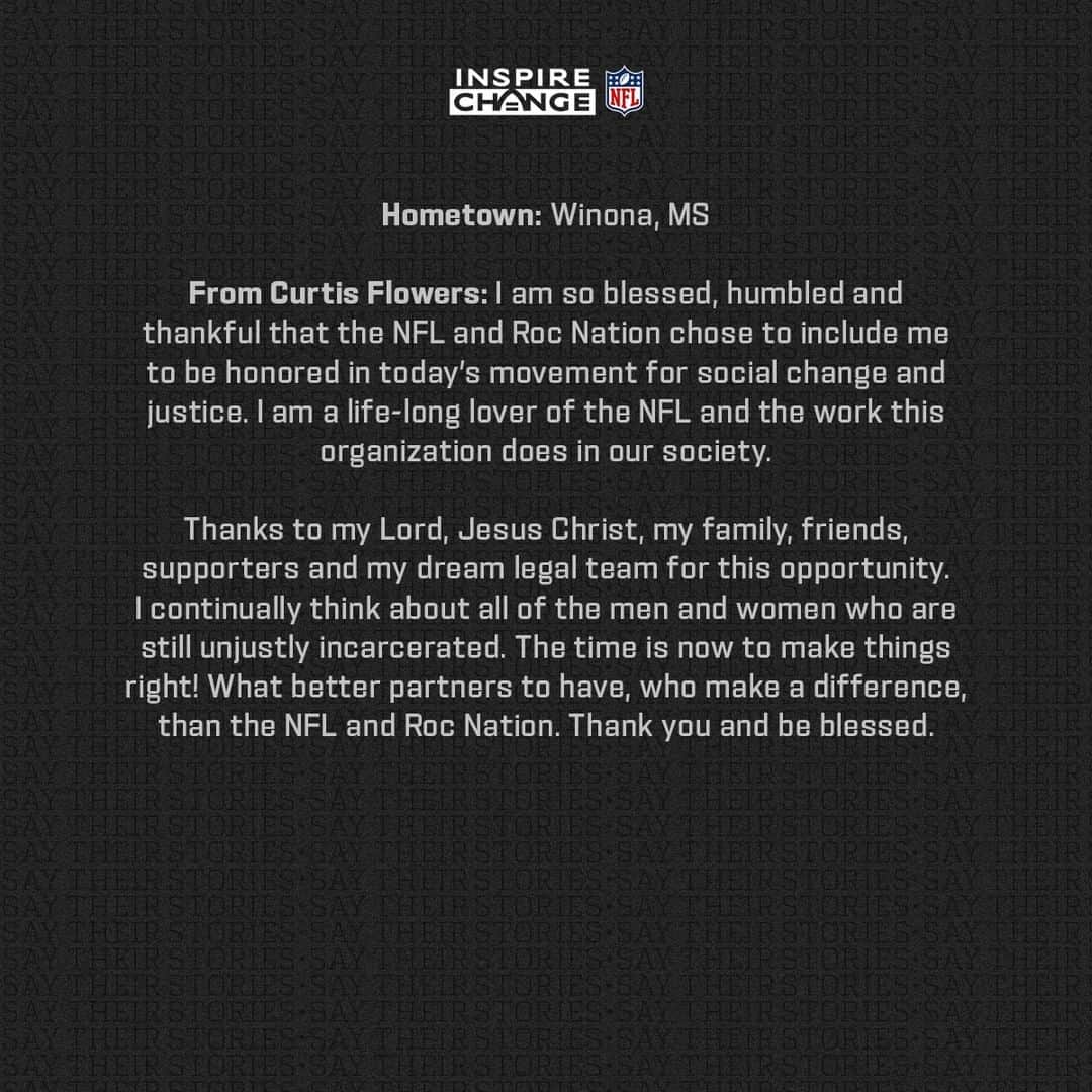 NFLさんのインスタグラム写真 - (NFLInstagram)「Say His Name: Curtis Flowers Curtis is one of the many individuals being honored by players and coaches this season through the NFL’s helmet decal program. #SayTheirStories」12月24日 3時00分 - nfl
