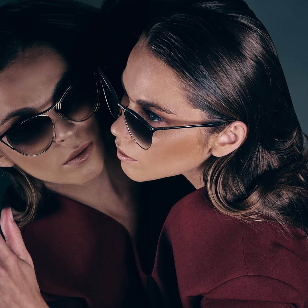 ディタのインスタグラム：「An enchanting cat-eye frame with its gaze cast to the stars: REVOIR employs sculptural beauty with a unique lens mounting process to cradle the 2-base lenses in a titanium frame.   #DITA #DITAeyewear #Revoir #DITARevoir #DITAsunglasses」