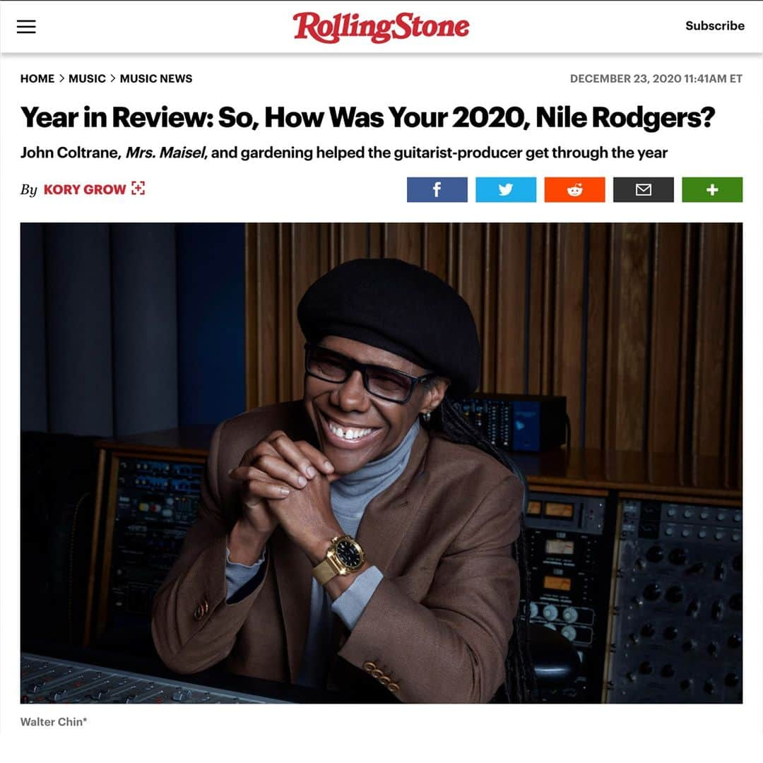 ナイル・ロジャースさんのインスタグラム写真 - (ナイル・ロジャースInstagram)「@RollingStone Year in Review: So, How Was Your 2020, @NileRodgers?   http://bit.ly/NR-RollingStone2020」12月24日 7時06分 - nilerodgers