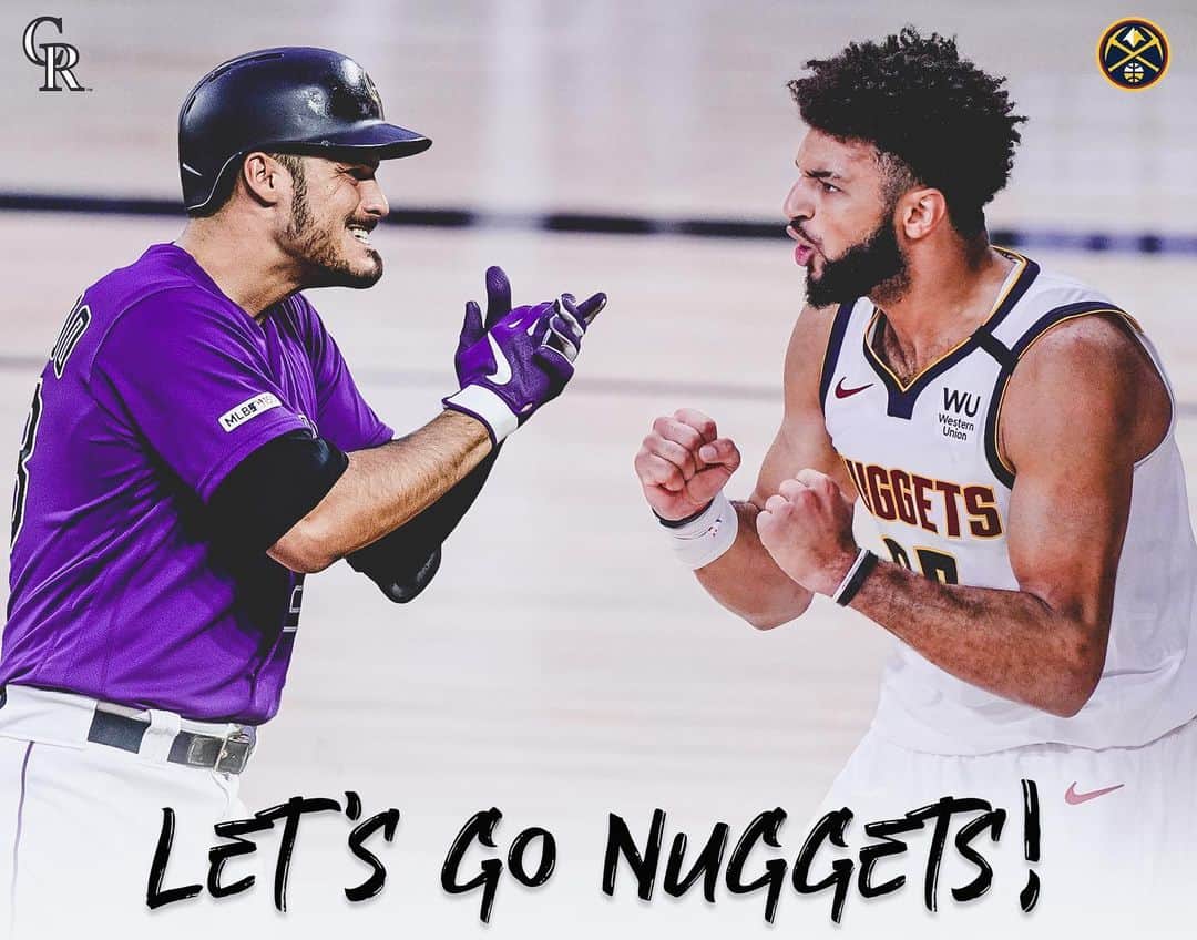 コロラド・ロッキーズのインスタグラム：「Show ’em what #MileHighBasketball is all about. Let’s go @nuggets! 🏔🏀」