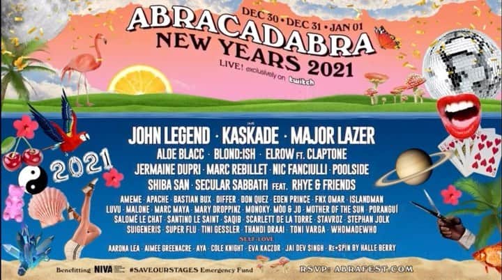 カスケイドのインスタグラム：「My NYE set will be live-streamed as part of @welcometoabracadabra a 50+ hour way to ring in 2021 TOGETHER!  Stoked to be the one bringing in the New Year beginning at 11 PM - 1 AM Eastern with us counting down the most anticipated goodbye to a year….maybe ever?  Celebrate with  us + #saveourstages.  RSVP for free at  abrafest.com ((LINK IN BIO))」