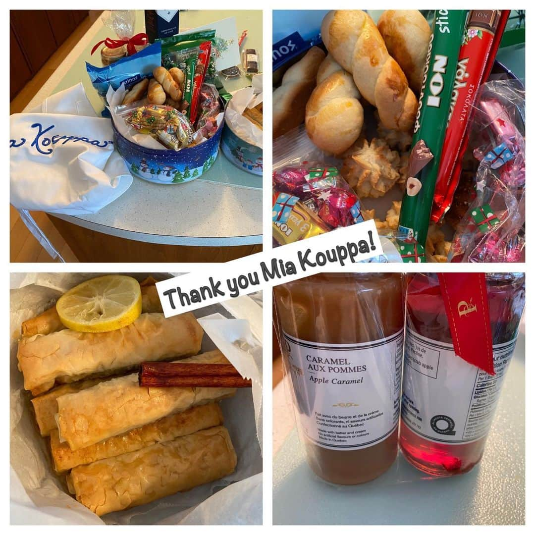 ニア・ヴァルダロスさんのインスタグラム写真 - (ニア・ヴァルダロスInstagram)「What a beautiful array of happy Greek treats from my pals @miakouppa!!! Thank you!!!!」12月24日 8時28分 - niavardalos