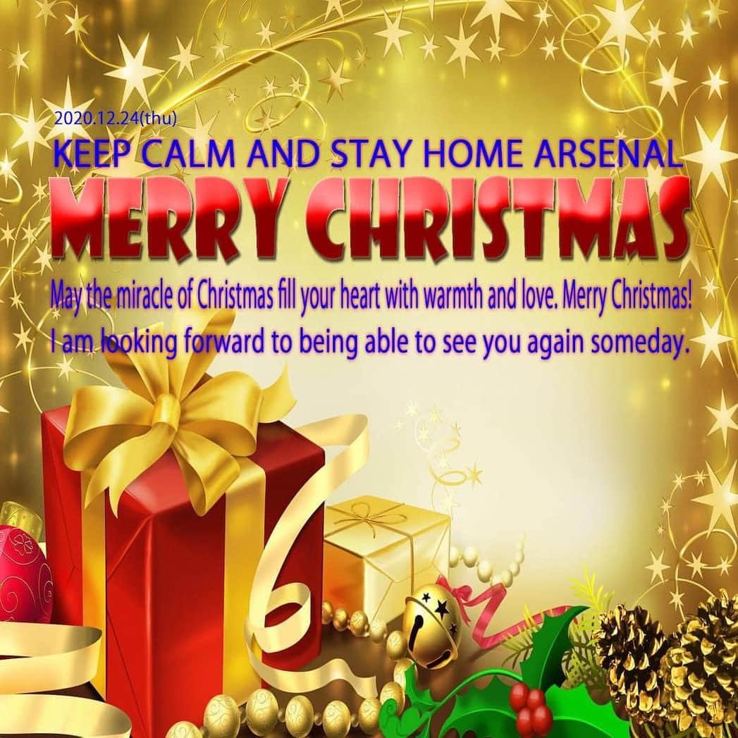 西川隆宏さんのインスタグラム写真 - (西川隆宏Instagram)「2020.12.24(thu)"MERRY CHRISTMAS" https://youtu.be/T8JdWs3jtcs?t=56 May the miracle of Christmas fill your heart with warmth and love. I am looking forward to being able to see you again someday. "KEEP CALM AND STAY HOME ARSENAL"」12月24日 11時09分 - niehya