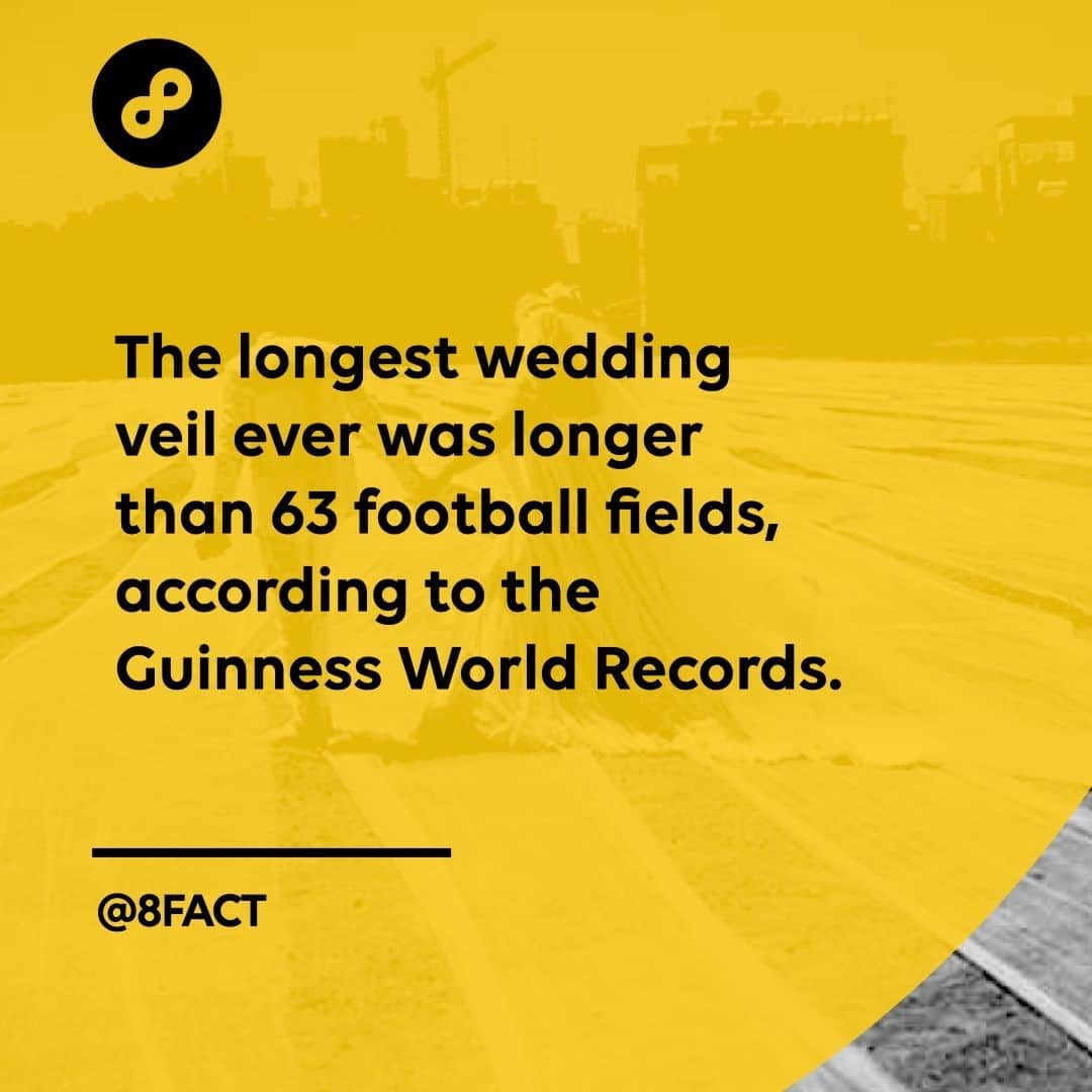 のインスタグラム：「The seemingly never-ending lace veil measured 6,962.6 m, in Larnaca, Cyprus, on August 14, 2018.」