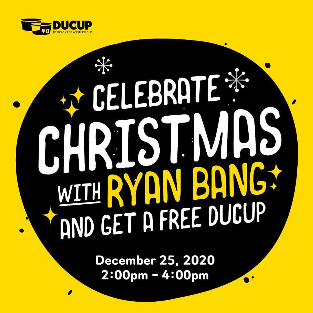 Ryan Bangさんのインスタグラム写真 - (Ryan BangInstagram)「#Ducup #두컵 #컵밥 Celebrate Christmas with me at @ducupmnl We will be giving away FREE Ducup meal on Dec 25, 2020! 2:00pm to 4:00 pm Just go to Ducup, located at 184 Tomas Morato Ave., Quezon City. Merry Christmas!」12月24日 13時37分 - ryanbang