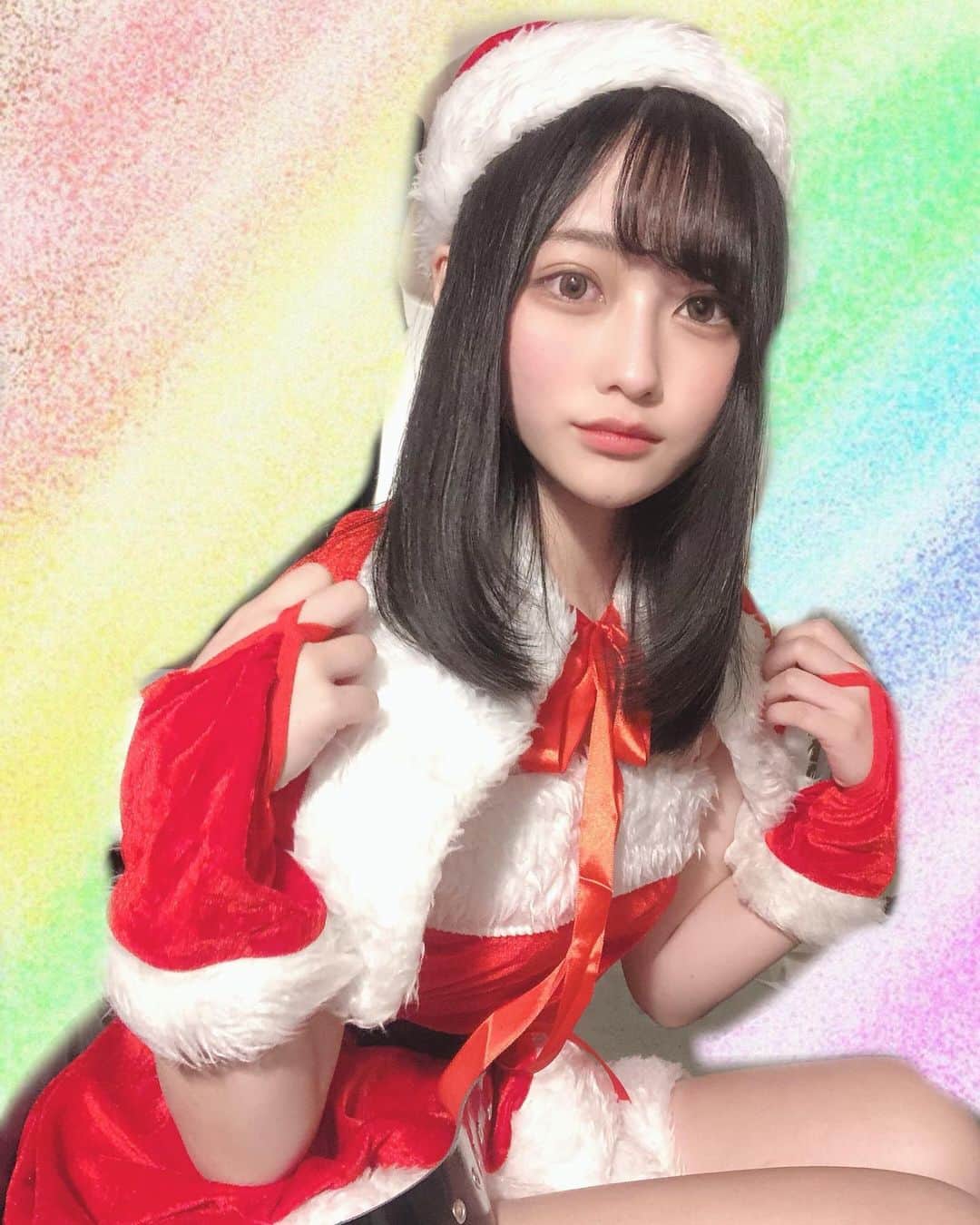 のインスタグラム：「🖤めりーくり🖤 #サンタコス」
