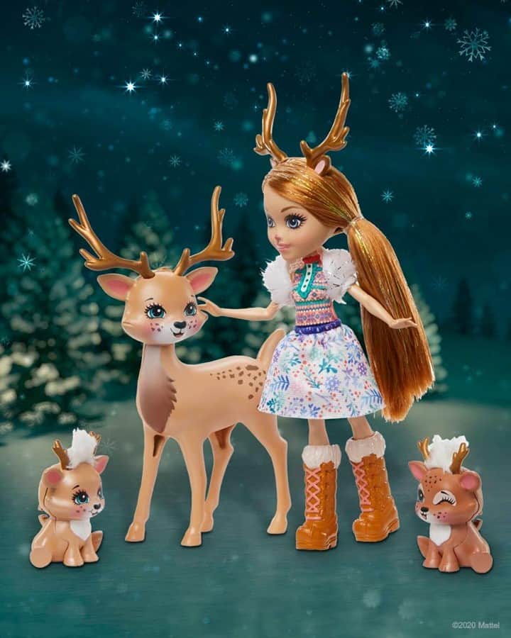 Mattelさんのインスタグラム写真 - (MattelInstagram)「Wishing you an absolutely a-doe-able holiday from the #Enchantimals! 💜🦌」12月25日 1時30分 - mattel