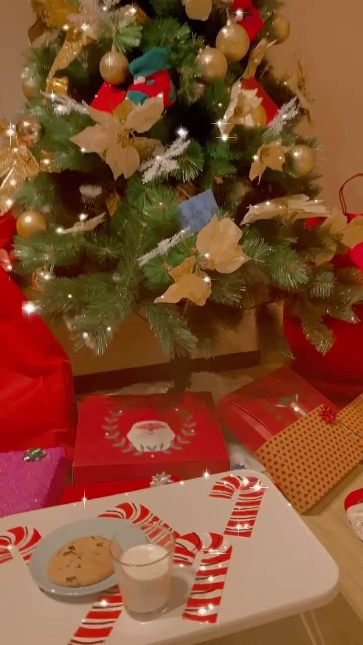 SONNYのインスタグラム：「Waiting for Santa🎅🥛🍪 サンタ待ち #ChristmasEve」