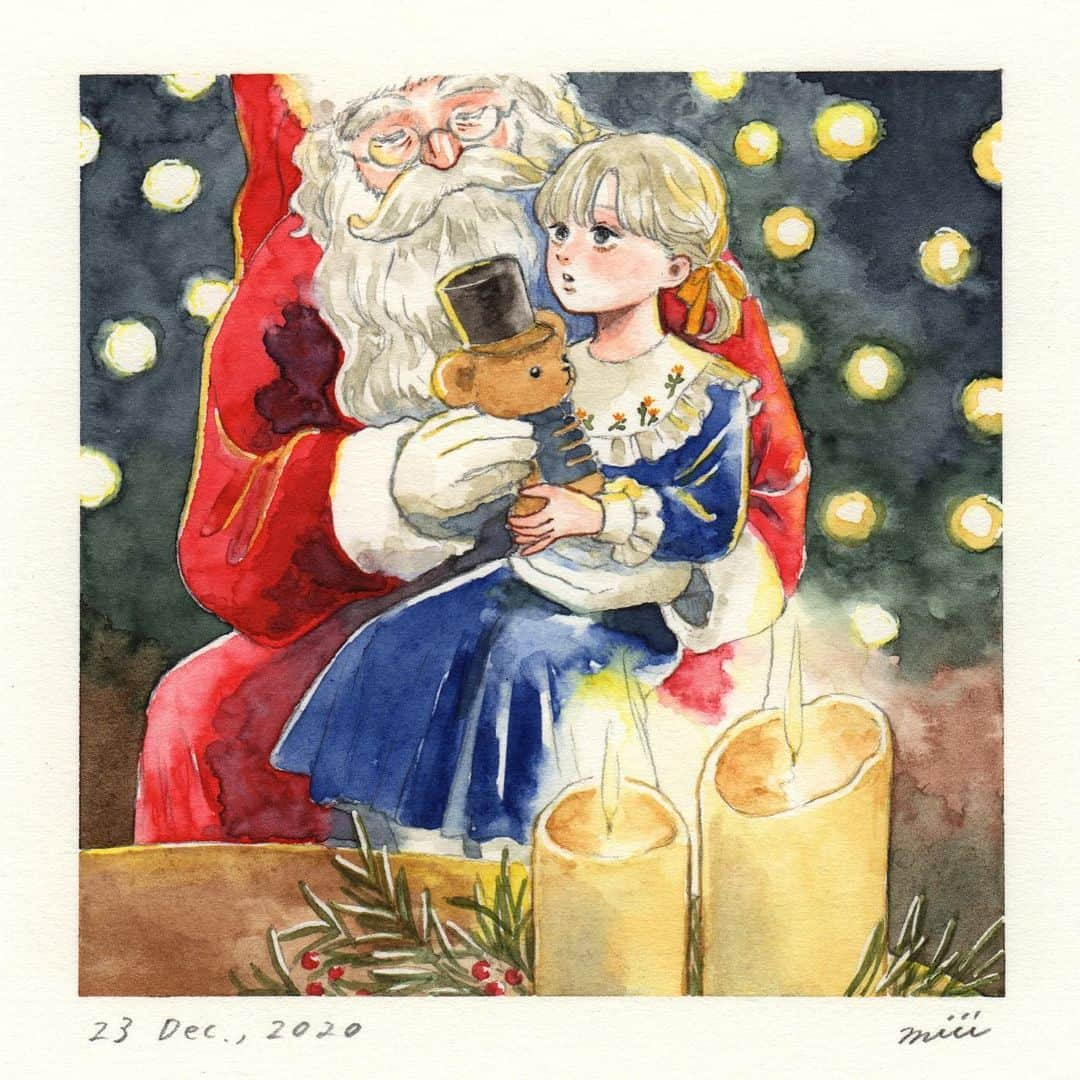 miiiさんのインスタグラム写真 - (miiiInstagram)「🎅🏻  #adventcalendar #adventcalendar2020 #watercolor #watercolorpainting #水彩画 #透明水彩 #水彩画イラスト #illustration #illustrator #christmas #christmas2020」12月25日 0時26分 - tronc_miii