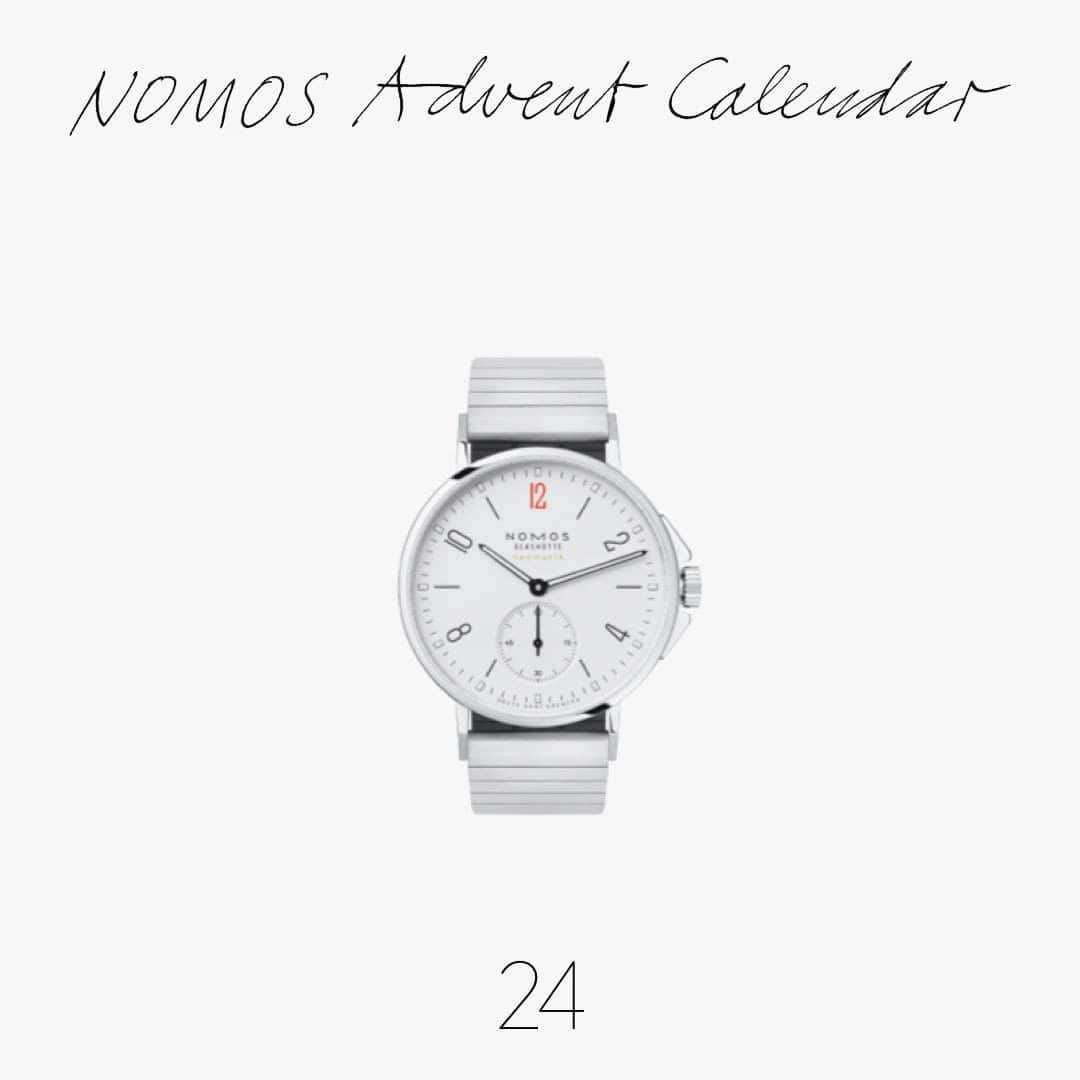 のインスタグラム：「Day 24, we hope you have enjoyed this year’s NOMOS Advent calendar! To end the 2020 edition, we have something special to give away: A watch that does good. Fingers crossed, and happy holidays from all of us at NOMOS Glashütte!  #nomos #glashütte #adventcalendar」