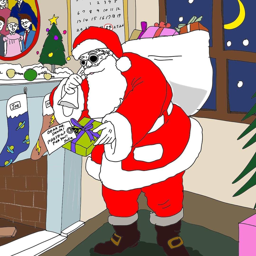 田中シェンさんのインスタグラム写真 - (田中シェンInstagram)「Merry Christmas eve🎄 Wish everyone a joy and laughter🛸🌏🙏🧡  今夜はどんな夢を見れるかな  おやすみなさい🌙💤  素敵なクリスマスイブを‼️  #shentastic  #illustration」12月24日 22時11分 - shen_tanaka