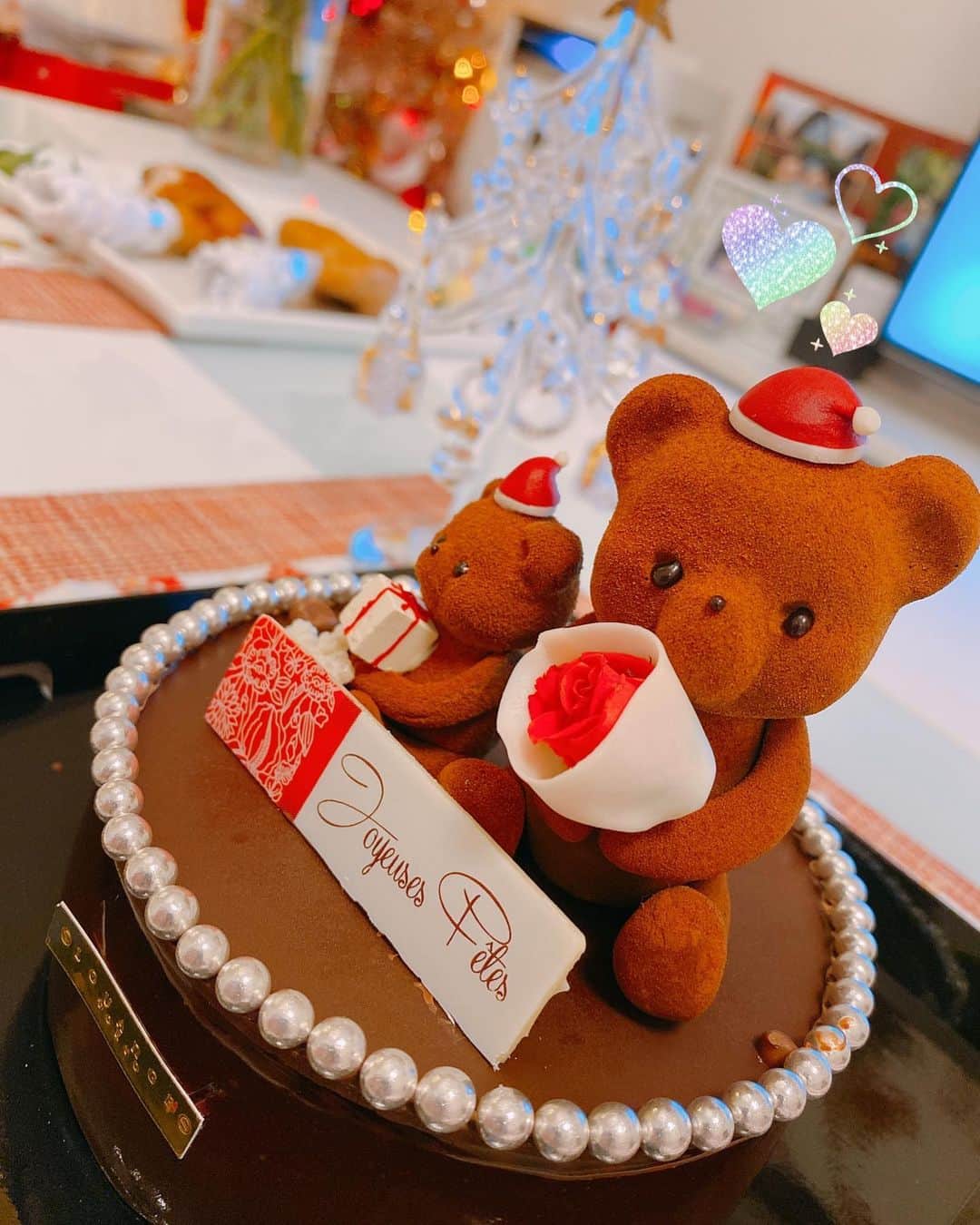 野田彩加さんのインスタグラム写真 - (野田彩加Instagram)「可愛すぎる🧸❤️🎂 #christmascake  #teddybear」12月24日 23時32分 - aya.205