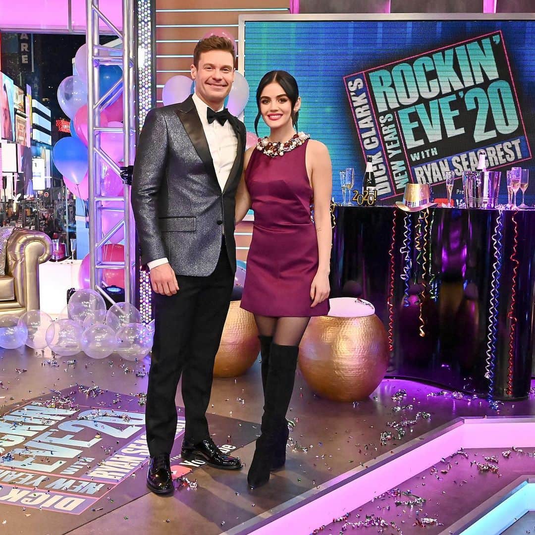 ルーシー・ヘイルのインスタグラム：「throwin it back to the last 4 years with @rockineve ! Excited to be back to ring in 2021 🎉We are ONE WEEK away from NYRE ! Tune-in on Thursday, December 31st at 8/7c on ABC. #rockineve」