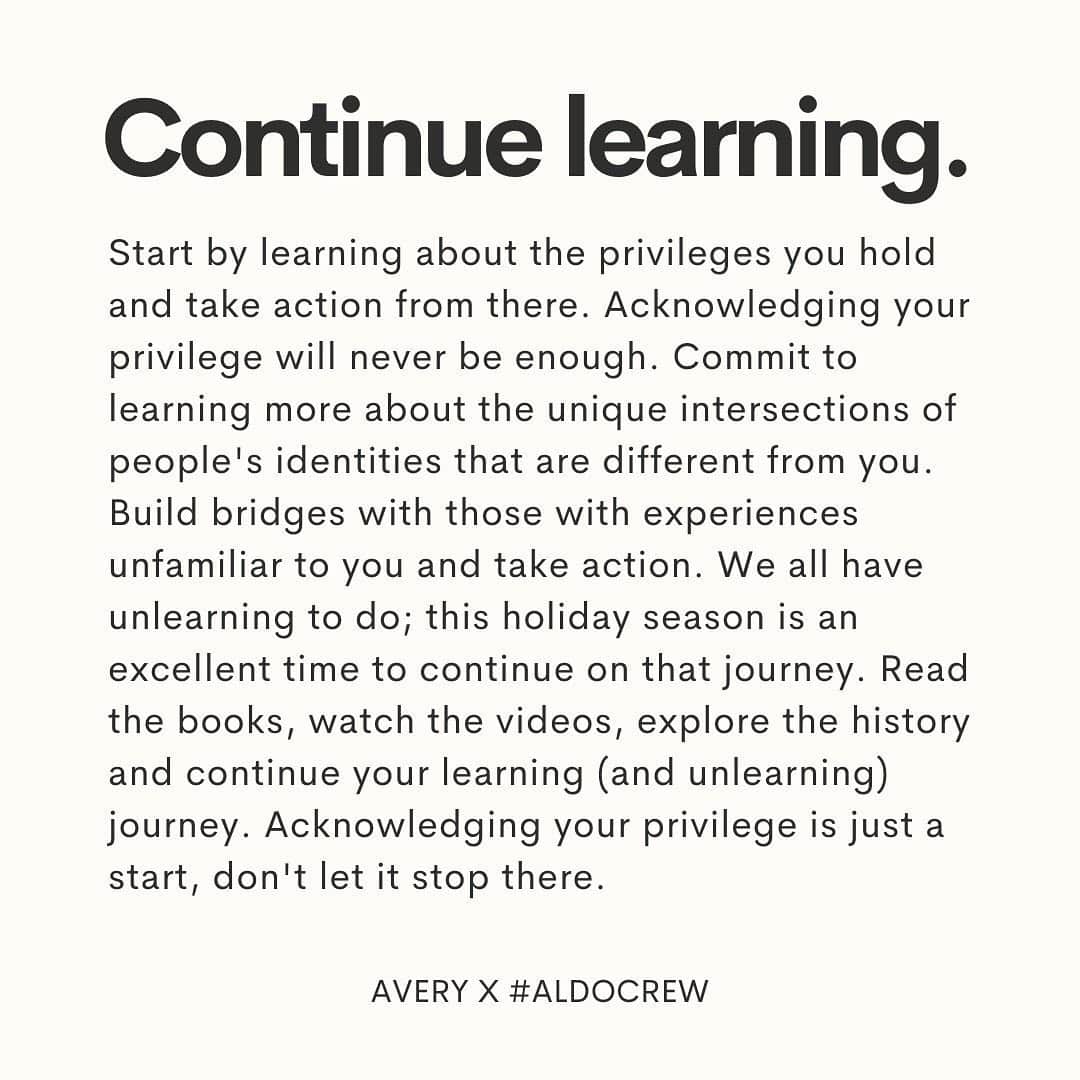 ALDO shoesさんのインスタグラム写真 - (ALDO shoesInstagram)「“Privilege is hard to talk about because it can feel complicated… We all have privilege, and it's up to us to acknowledge that privilege and use it for good” @averyfrancis offers 8 ways to spend our privilege this year and reminds us that the greatest gifts we can give are those that help others. Spread love and appreciation, continue learning, give your time with volunteer work or advocacy, and gift with purpose! For every Ciralia heart-shaped keychain sold, we will donate 100% of the net proceeds to support racial equality through programs and initiatives that uplift BIPOC communities, led by our partnering organizations @naturbanleague in the US and @truenorthaid and @thebbpa in Canada. Join us in making a difference, and let us know some ways you plan to give back this season! #ALDO #AldoCrew」12月25日 4時11分 - aldo_shoes