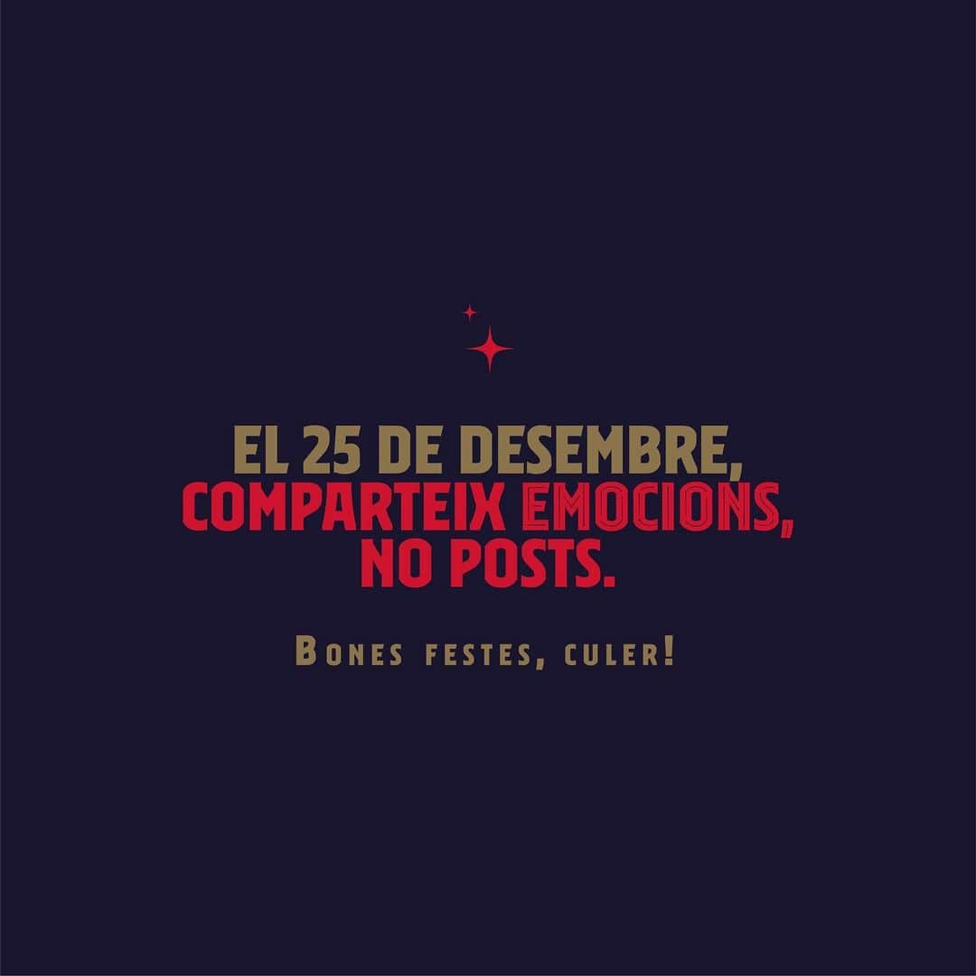 FCバルセロナさんのインスタグラム写真 - (FCバルセロナInstagram)「🙏 It's time to share feelings and spend time with your loved ones. For that reason, Culers, today on the first day of Christmas, we won't share anything on our social media channels. 🎄 Merry Christmas!  💙❤️ #SharingEmotions  🙏 Es momento de compartir emociones y dedicar tiempo a los tuyos. Por eso, Culers, esta Navidad no publicaremos nada en nuestros canales. 🎄 ¡Feliz Navidad a todos!  💙❤️ #CompartiendoEmociones  🙏 És moment de compartir emocions i dedicar temps als teus. Per això, Culers, aquest dia de Nadal no publicarem res als nostres canals. 🎄 Bon Nadal a tothom!  💙❤️ #CompartintEmocions」12月25日 4時29分 - fcbarcelona