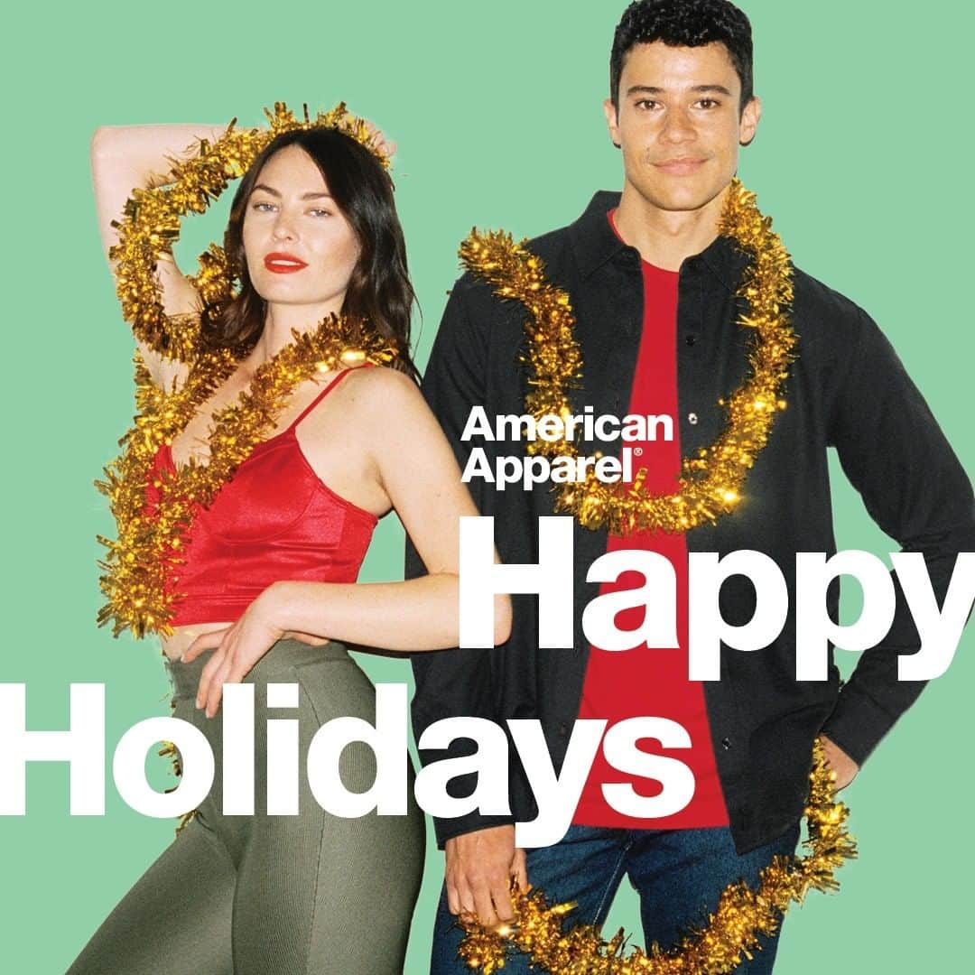 American Apparelのインスタグラム：「Wishing you a joyful holiday season! . . .  #AmericanApparel #HappyHolidays #JoyToTheWorld #SeasonsGreetings」
