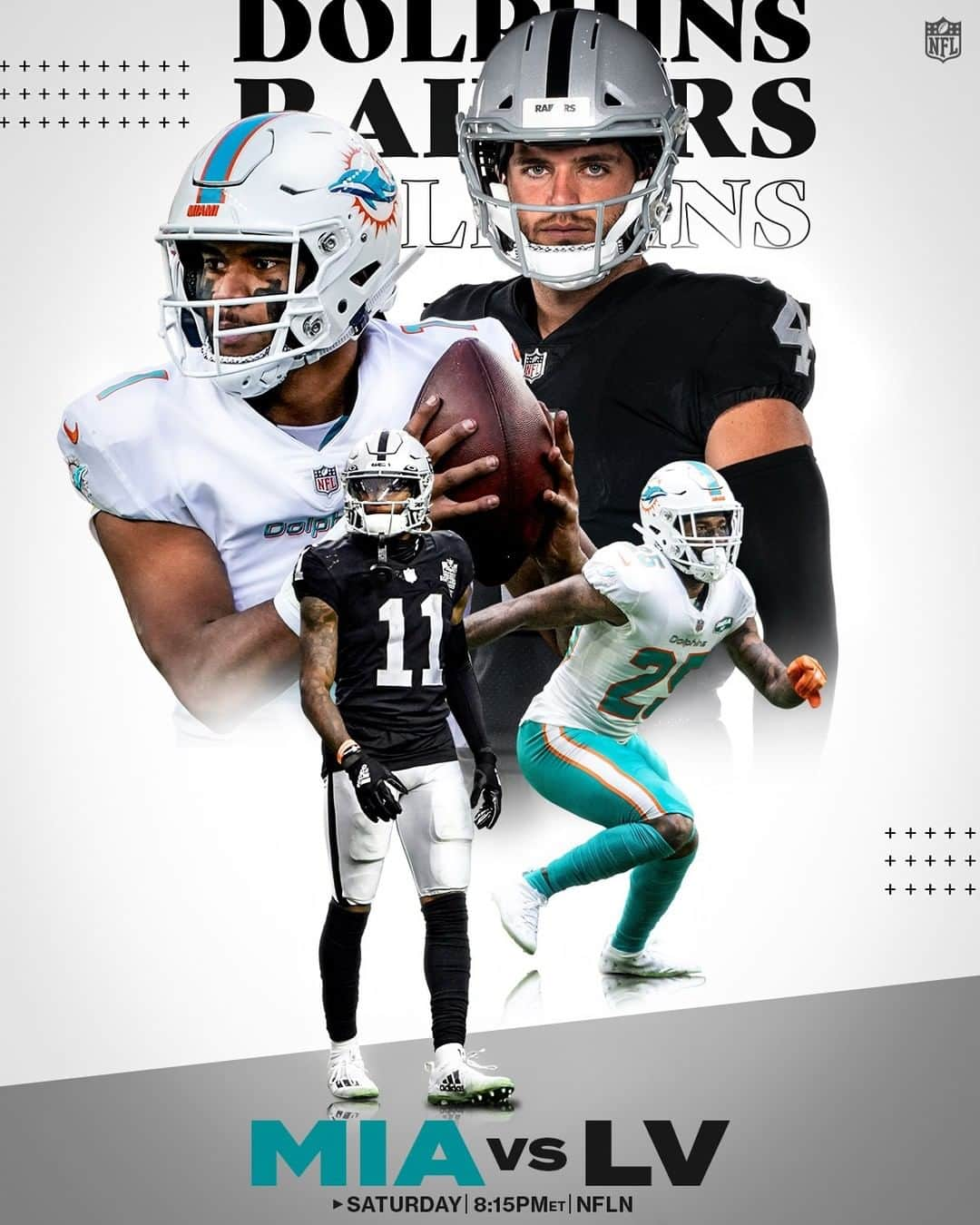 NFLさんのインスタグラム写真 - (NFLInstagram)「#FinsUp vs. #RaiderNation  📺: #MIAvsLV -- Saturday 8:15pm ET on @NFLNetwork 📱: NFL app // Yahoo Sports app」12月25日 6時00分 - nfl