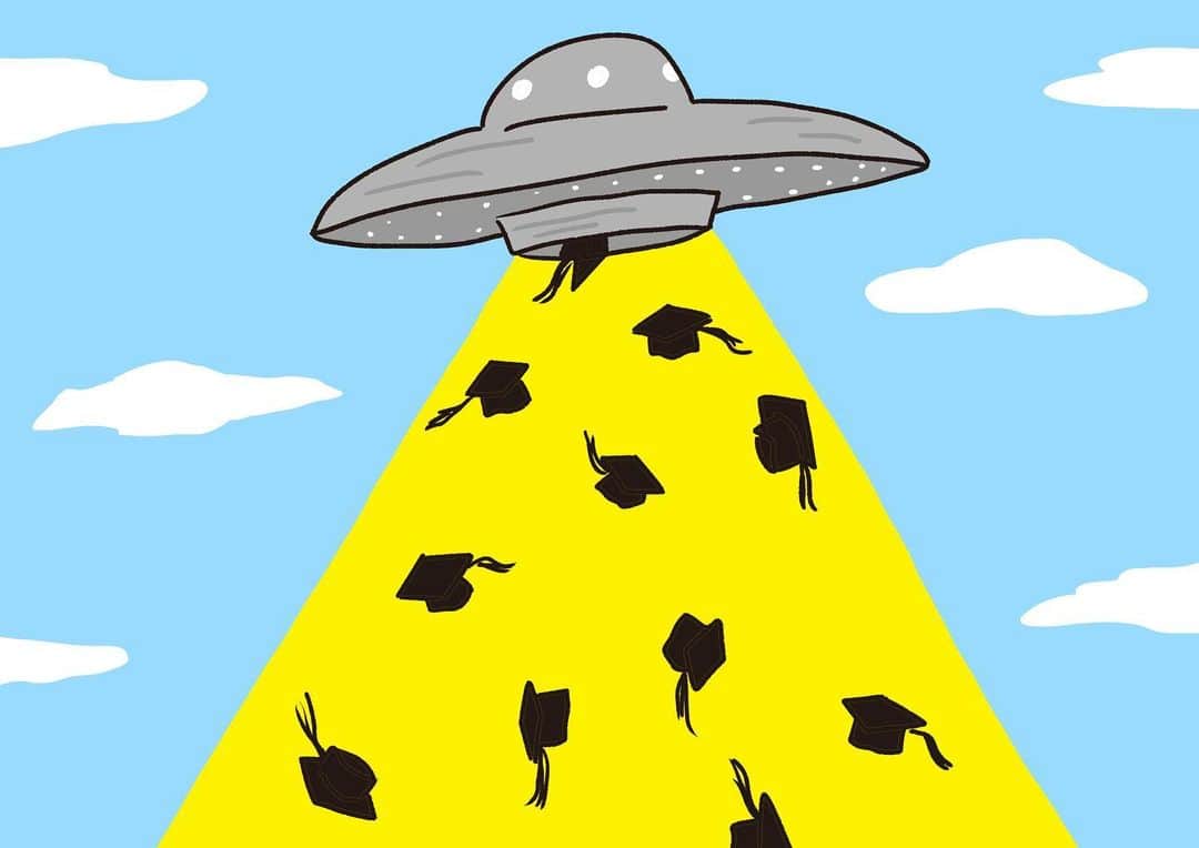 おほしんたろうさんのインスタグラム写真 - (おほしんたろうInstagram)「さすがアメリカ！ . . . . . #おほまんが#マンガ#漫画#インスタ漫画#イラスト#イラストレーター#イラストレーション#1コマ漫画#卒業式#UFO」12月25日 19時24分 - ohoshintaro