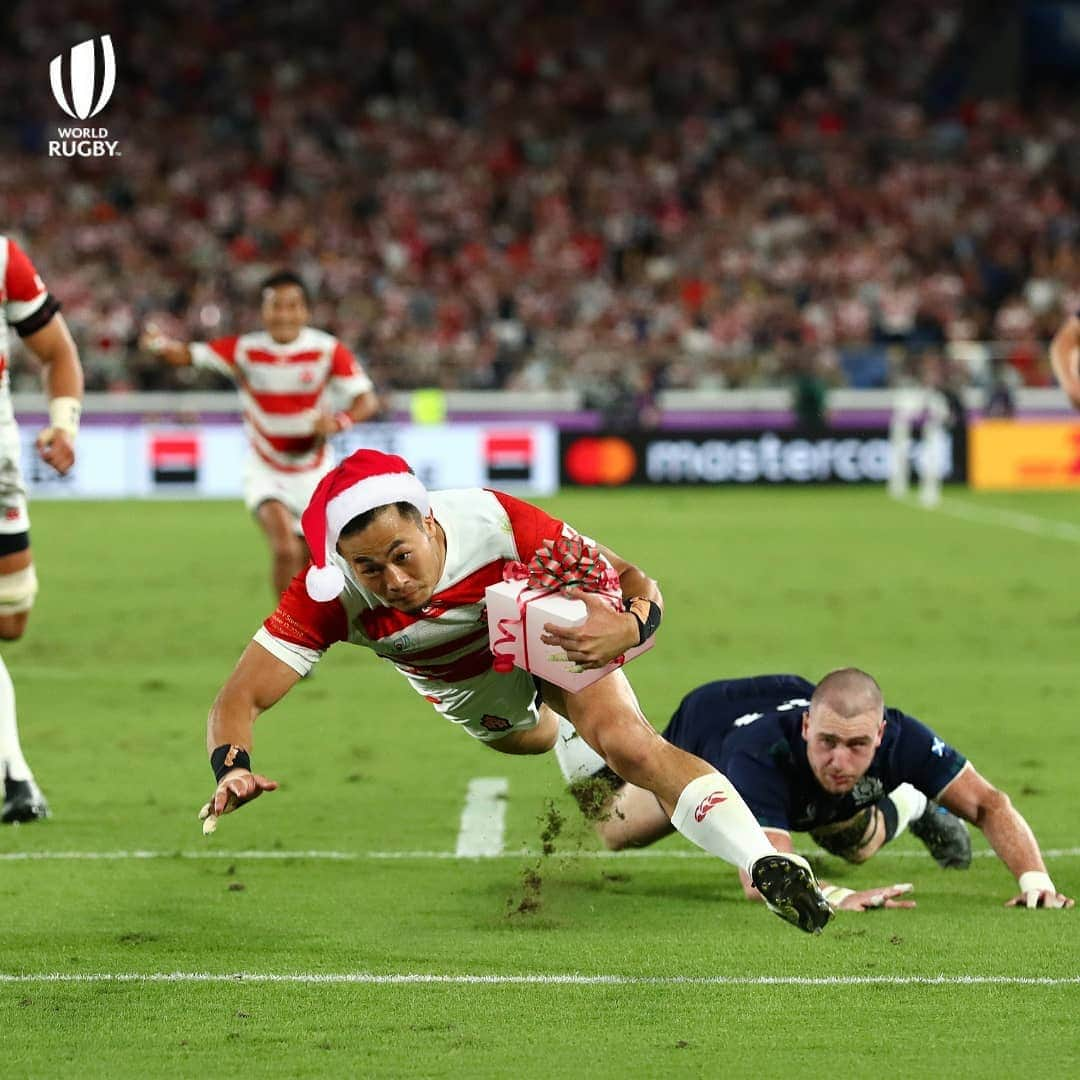 ラグビーワールドカップさんのインスタグラム写真 - (ラグビーワールドカップInstagram)「#RWC2019 日本対スコットランド戦が12月25日に行われたとしたら。。🎅🎁   世界中の皆さん、素晴らしいホリデーシーズンをお過ごしください！✨☃️   #RWC #Rugby #HappyHolidays」12月25日 19時21分 - rugbyworldcupjp