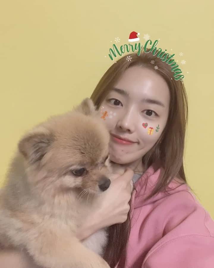 キム・ソラのインスタグラム：「즐거운 성탄절보내세요🎄 Merry Christmas🎄 #집콕」