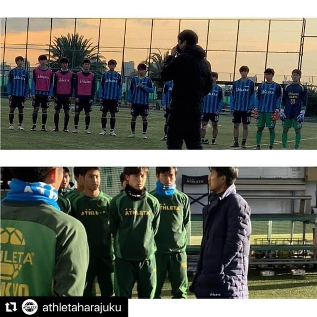 のインスタグラム：「#Repost @athletaharajuku with @make_repost ・・・ 寒空の正月は、指導者達もまた三年間の全てを懸ける  「O-Rei」を勝ち取る ULTRA STRETCH DOWN SERIES  #ダウンジャケット  #関東第一高校  #帝京長岡高校  #高校サッカー」