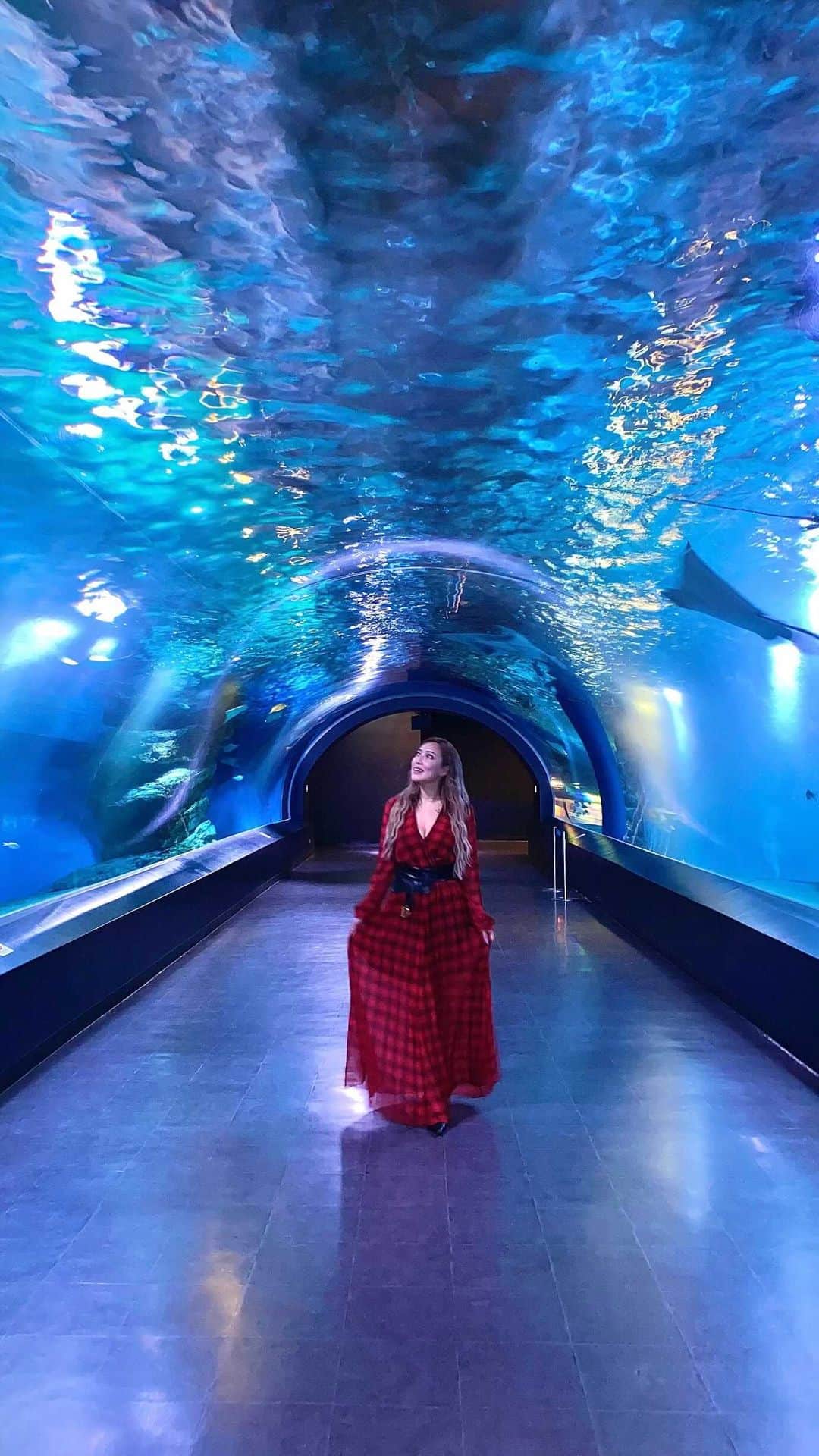 桃瀬とものインスタグラム：「クリスマスプレゼントに🎁🎄AQUAPARC貸切はビックリ🐬 パークの人も1人だけの為に貸切したの初らしくおどろいてました😂 💓特にイルカのショー🐬がとっても感動😭💓サンタさん🎅最高のプレゼントありがとうございます😭💓🎄」