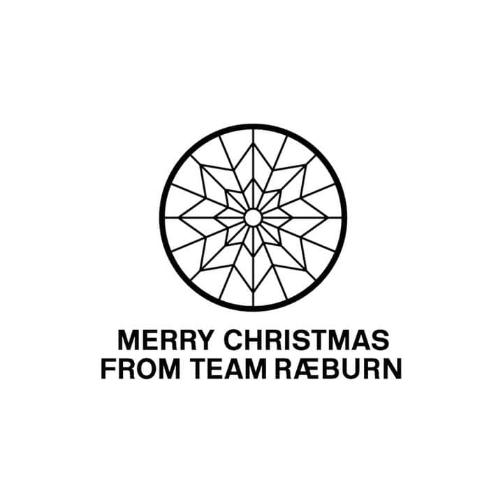 クリストファーレイバーンのインスタグラム：「Sending you jolly Christmas greetings, wherever you are and however you are celebrating this year. With warm wishes from all at RÆBURN. 🖤🎄 - #RAEBURN」