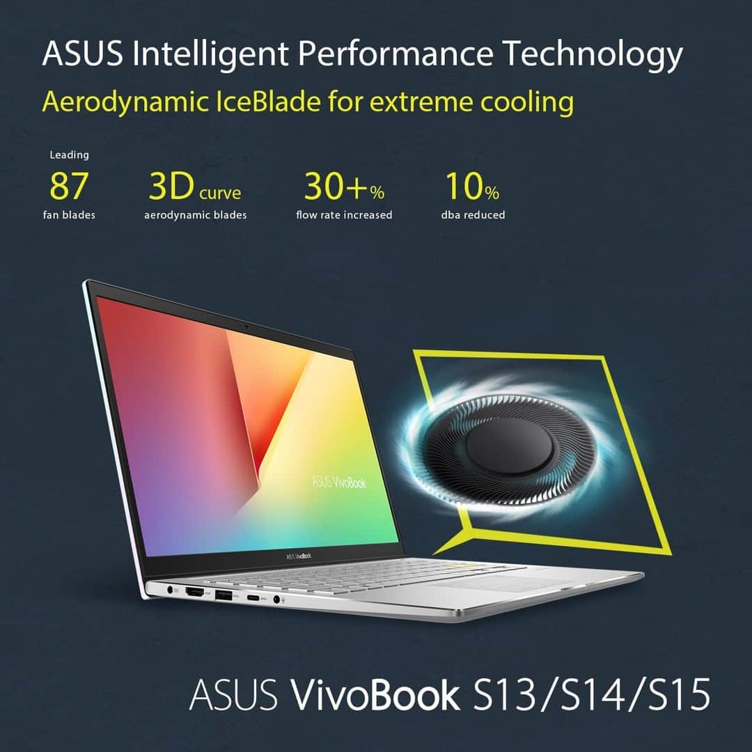 ASUSさんのインスタグラム写真 - (ASUSInstagram)「🌬❄Need to cool down? Stay cool with #ASUS Intelligent Performance Technology on the NEW #VivoBook! 👀 Each model in the latest #VivoBook S series features a new IceBlades fan that optimizes heat dissipation.」12月25日 18時00分 - asus