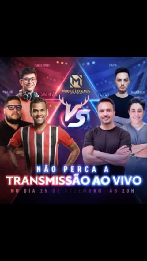 アレッサンドロ・ローザ・ヴィエイラのインスタグラム：「É HOJE-   Quem vai ser o melhor jogador brasileiro de MLBB?  O confronto natalino do MLBB comigo e com o Dani @danialves vai ser HOJE às 20h no canal oficial @mlbrasiloficial! Não perca a última chance de ganhar a minha camiseta e uma bola autografada! Minha nova equipe e eu esperamos você na Terra do Amanhecer! "Arenas diferentes mas a mesma paixão"  #MobileLegendsBangBang #MLBBshowmatch #falcão #danialves」