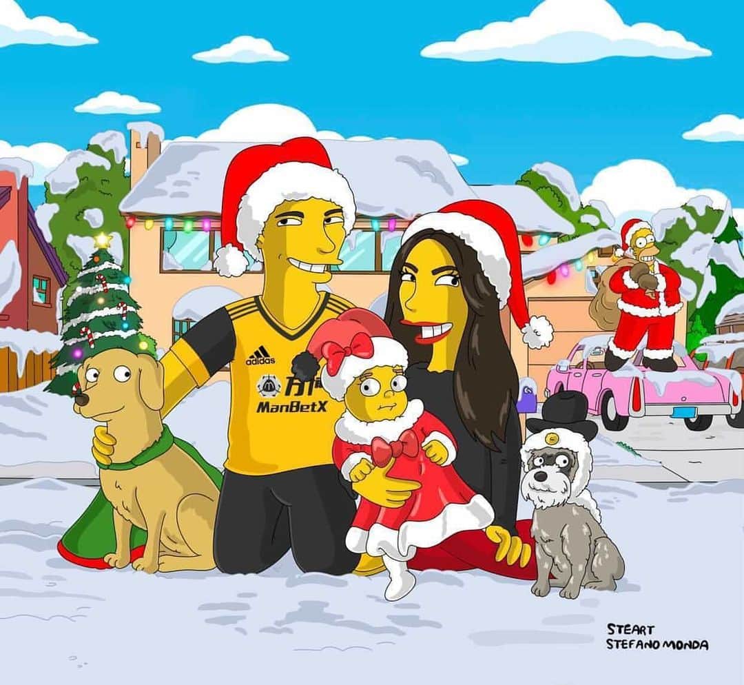 ラウール・ヒメネスさんのインスタグラム写真 - (ラウール・ヒメネスInstagram)「My Christmas Simpson family 🤗🤗🎄 @danielabassom @aryajb9 #BabyAJ #simpsons #navidad  . .  @steart__」12月26日 5時01分 - raulalonsojimenez9
