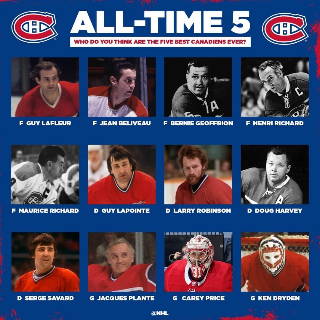 NHLさんのインスタグラム写真 - (NHLInstagram)「Legends on legends, but you can only choose five.  Who's making your all-time five list for the @canadiensmtl?」12月26日 5時05分 - nhl