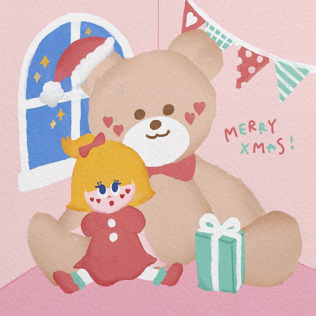 M0M0Neのインスタグラム：「Merry Christmas🎄❣️ #아이패드드로잉 #아이패드그림 #프로크리에이트 #그림 #그림스타그램 #드로잉 #일러스트 #일러스트그램 #그림맞팔 #그림그리기 #일러스트레이션 #취미 #그림쟁이 #일러스트그림 #그림스타그램🎨 #캐릭터 #크리스마스  #イラスト　#デジタルイラスト #お絵かき好きな人と繋がりたい #おえかき #お絵描き　#絵　#絵描きさんと繋がりたい #イラストグラム #イラスト垢 #クリスマスイラスト」