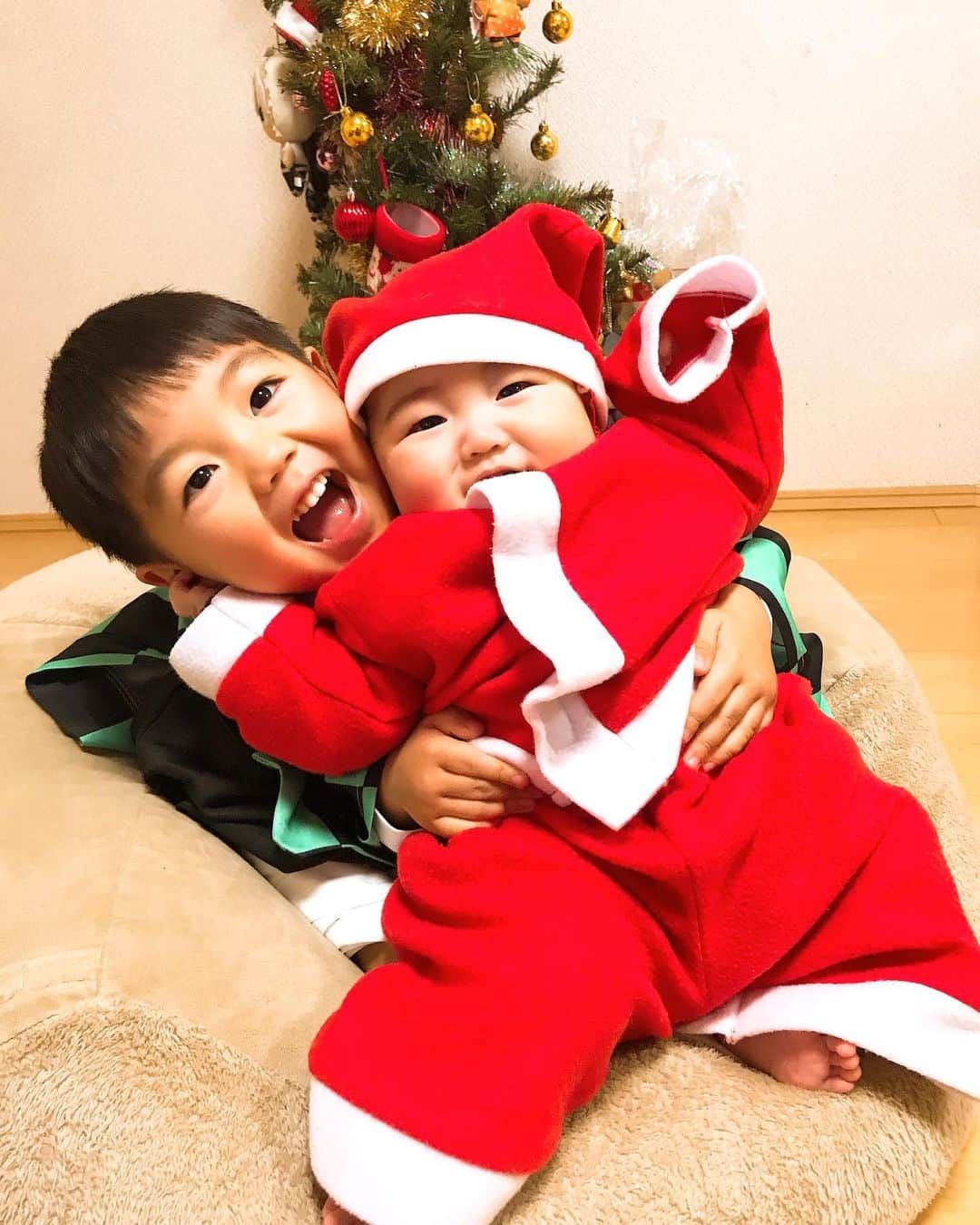 のインスタグラム：「. Merry X'mas🎄🎅🎁 #わたべんちのれおうくん #わたべんちのまはろくん #メリークリスマス #merrychristmas #🎅 #🎄」