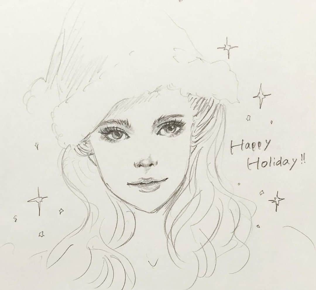 伊東楓さんのインスタグラム写真 - (伊東楓Instagram)「How was your day?:-)  #happyholidays  #art #イラスト」12月25日 20時46分 - kaede_ito004