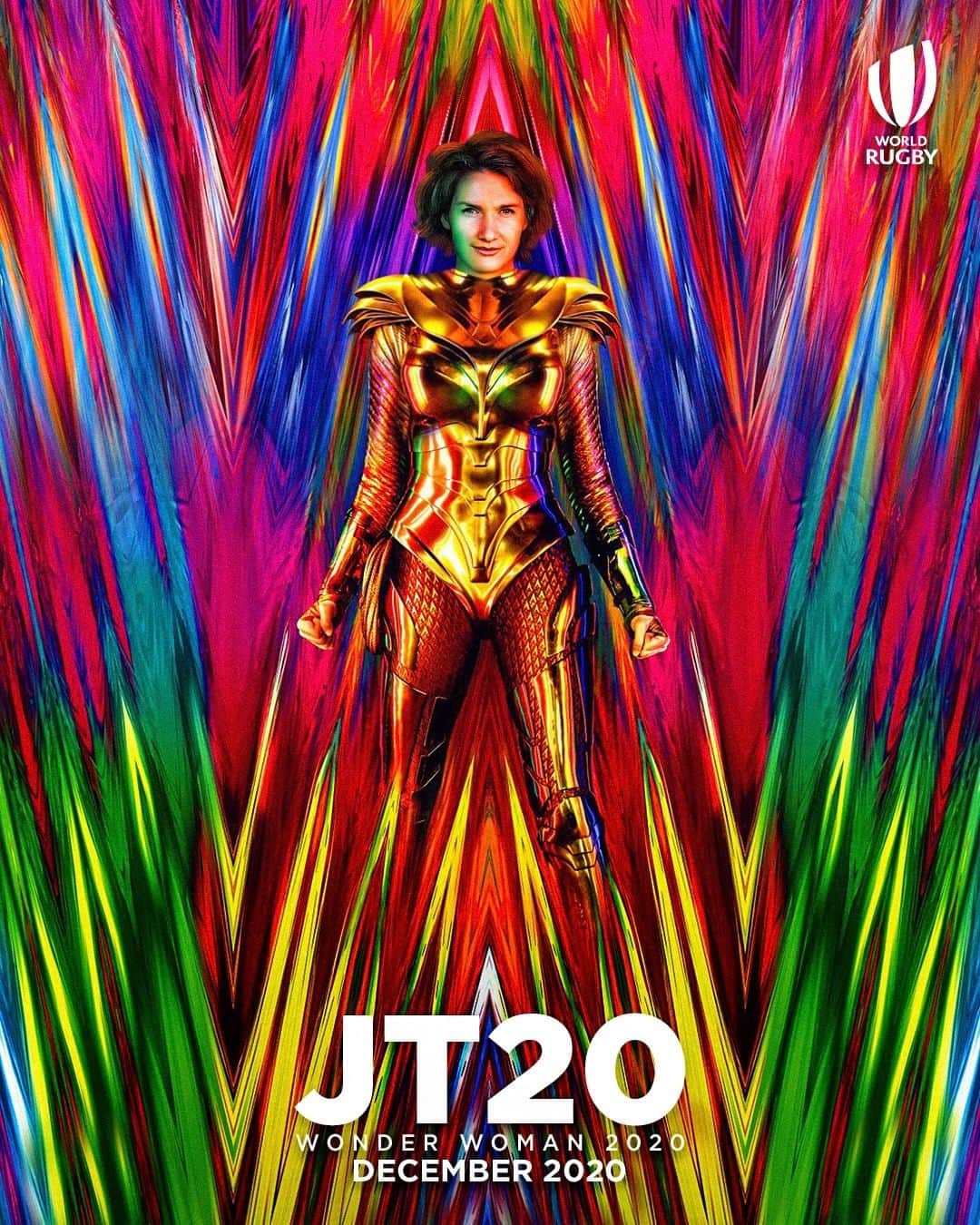 のインスタグラム：「🏉 Jessy Trémoulière x @wonderwomanfilm 🦸‍♀️  With #WW84 released today, we thought it was fitting for the Women’s 15s Player of the Decade to become her very own superhero 🤩」