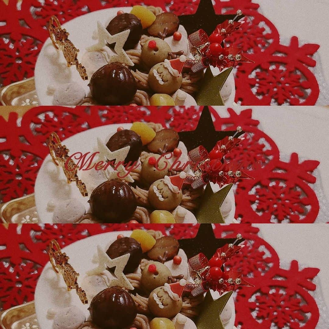 星名美怜さんのインスタグラム写真 - (星名美怜Instagram)「🖤🖤🖤﻿ .﻿ #おうちクリスマス﻿ ﻿ 今年のケーキはマロンのケーキ🖤﻿ サンタさんもトナカイさんも全部マロンでできてるのっ﻿ ﻿ みんなはどんなクリスマス？🎄﻿ .﻿ #mireinsta﻿ #星名美怜﻿ ﻿ #Xmas #クリスマスケーキ」12月25日 21時01分 - hoshina_mirei_official