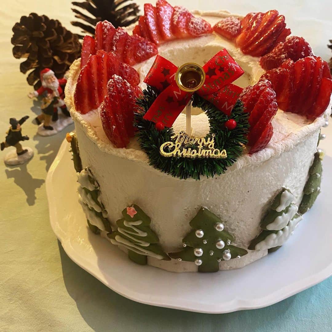 エイミーのインスタグラム：「Happy Christmas everyone! with Winter Wonderland Cake ☃️🎄」